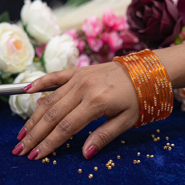 Orange_Heritage_Glass_Bangle(_1_Dozen)