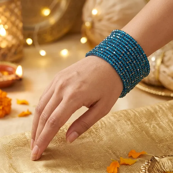 Blue_Embellished_Bangles_For_Women