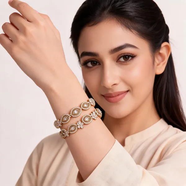 White_Stone_Embellished_Teardrop_Bangles_(Pack_Of_2)