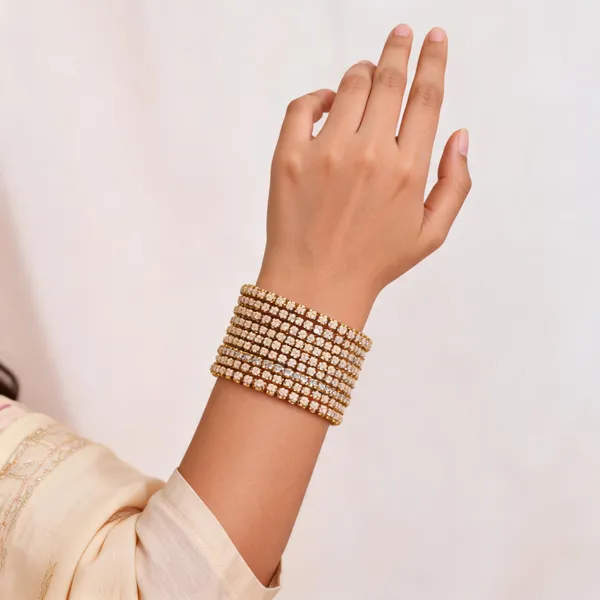 Gold_Tone_Beaded_Wide_Bangle_Set_For_Women
