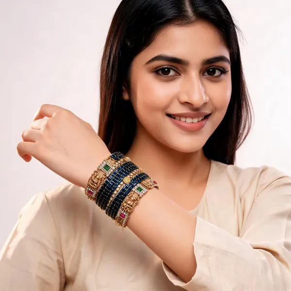 Blue_Traditional_Embellished_Bangle_Set_For_Women