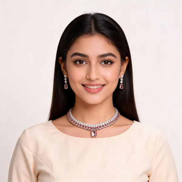 Stylish_Modern_Designer_Big_&_Medium_Radiant_Cuts_Pendent_Designed_Crystal_Wine_Brown_&_Dazzling_White_Korean_Glass_Studded_Necklace_Jewellery_Set
