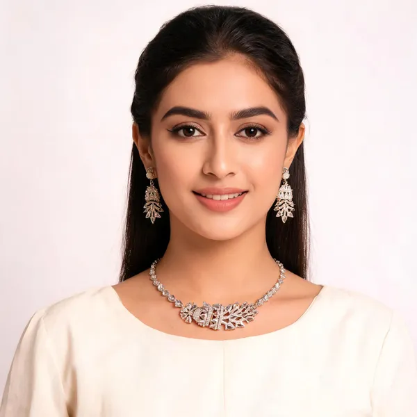 Stylish_Modern_All_Pure_White_Micro_&_Midium_Ad_Studded_Peacock_Feather_Jhumka_Designed_Necklace_Set