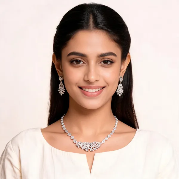 Stylish_Modern_All_Pure_White_Micro_&_Midium_Ad_Studded_Peacock_Feather_Jhumka_Designed_Necklace_Set