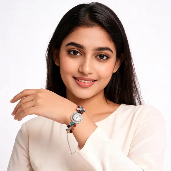 Stylish_Modern_Designer_Flower_Designed_Multicolour_Korean_Glass_Studded_Wrist_Watch