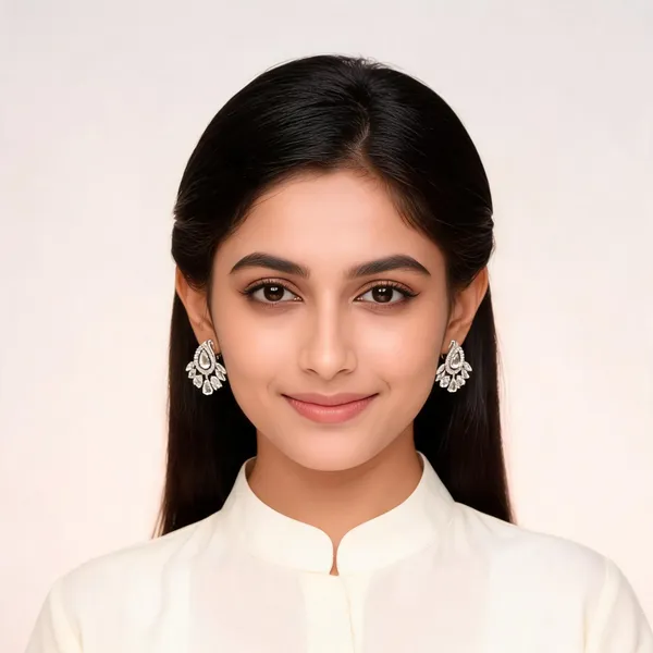 Stylish_Modern_Dew_Drops_Designed_All_Pure_White_Medium_Stone_Studded_Silver_Toned_Ear_Studs