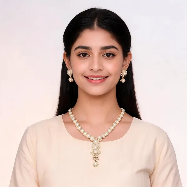 Modern_Ad_Studded_With_Fine_Stylish_Pearl_3D_Flower_Designed_Necklace_Set