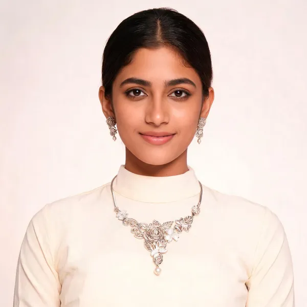 Premium_Royal_Modern_All_Pure_White_Micro_American_Diamond_Studded_Hasli_3D_Rose_Vine_Love_Designed_Necklace_Set_With_Moti_Drop