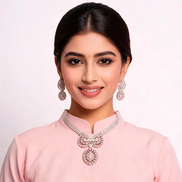 Premium_Royal_Gharana_Designed_Necklace_Set_Studded_With_A_Colour_Vibe_Of_White_&_Powder_Pink_Set_Of_American_Diamonds_(The_Rani_Maa_Collection)