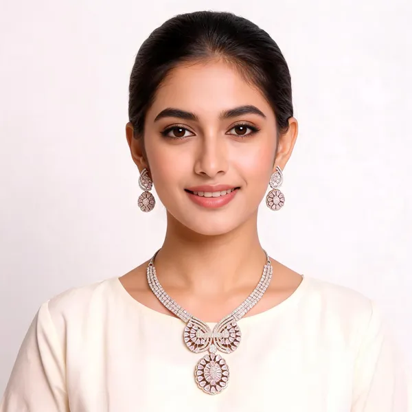 Premium_Royal_Gharana_Designed_Necklace_Set_Studded_With_A_Colour_Vibe_Of_White_&_Powder_Pink_Set_Of_American_Diamonds_(The_Rani_Maa_Collection)