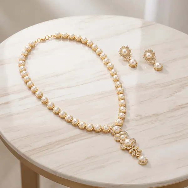 Modern_Ad_Studded_With_Fine_Stylish_Pearl_3D_Flower_Designed_Necklace_Set