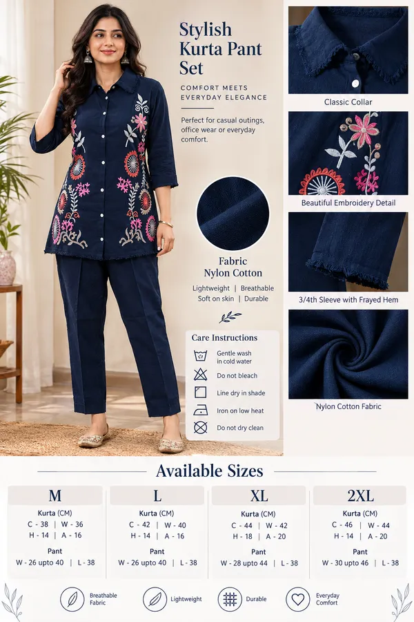 Nylon_Cotton_Embroidered_Shirt_Pant_Co-ord
