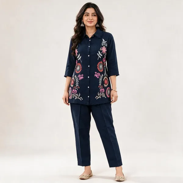 Nylon_Cotton_Embroidered_Shirt_Pant_Co-ord