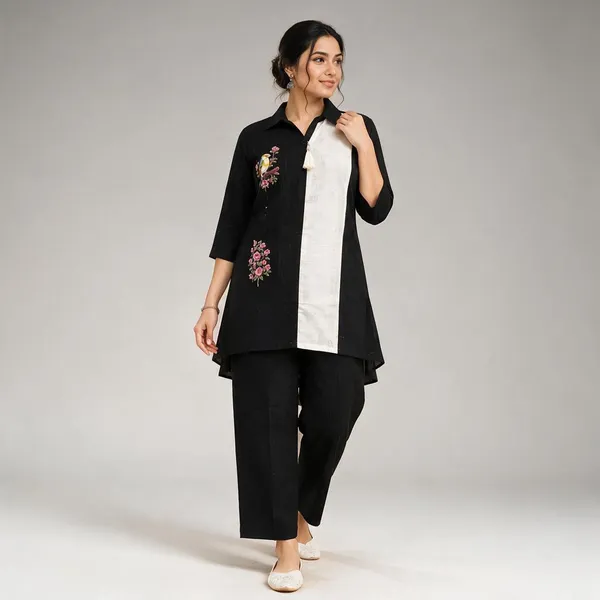 Cotton_Bird_Print_Tassel_Kurta_Pant_Co-ord