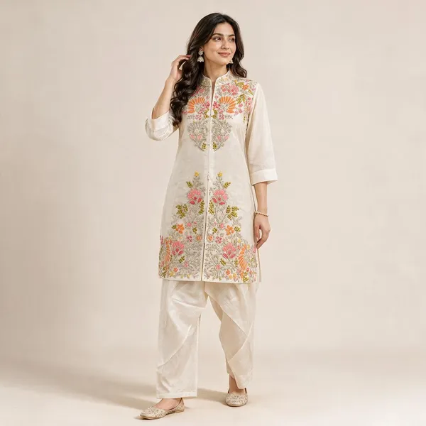 Mul_Chanderi_Ivory_Multicolour_Floral_Co-ord_Set