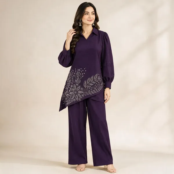 Crush_Rayon_Plum_Stone_Work_Asymmetrical_Co-ord_Set