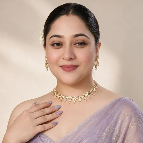 Golden_Plated_Bridal_Statement_Choker_Set
