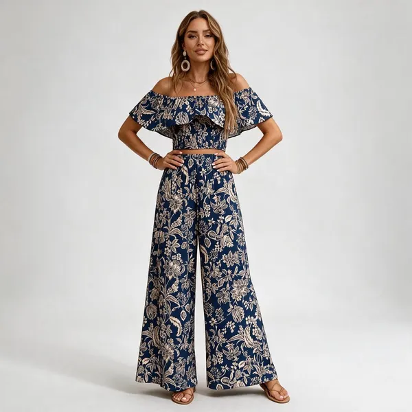Rayon_Slub_Blue_Floral_Off-Shoulder_Co-ord_Set