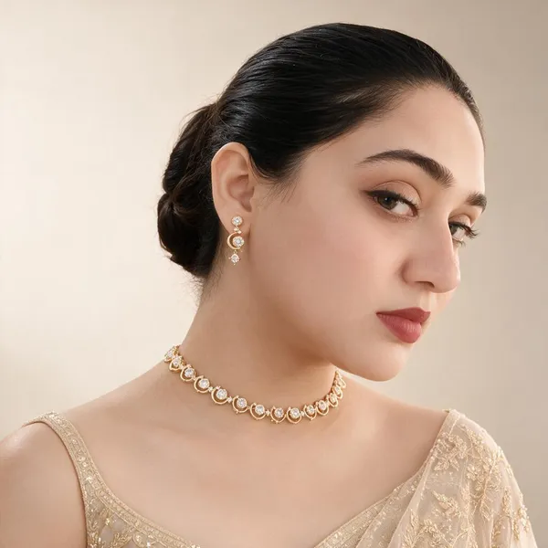 Single-Line_Choker_with_Drop_Earrings
