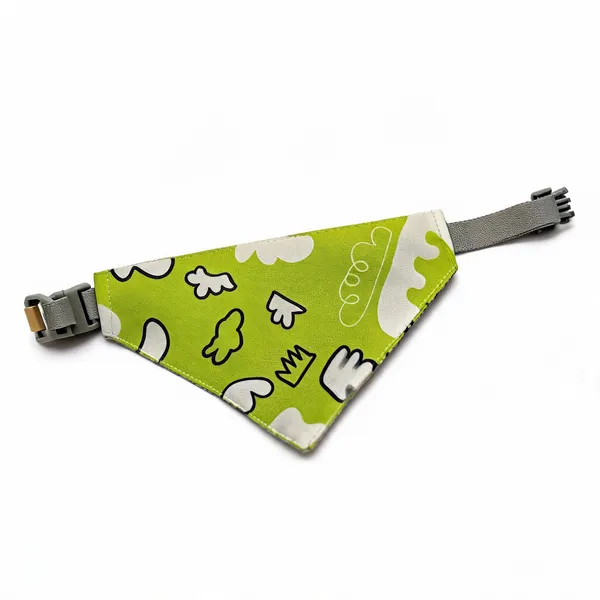 Green_Printed_Fabric_Bandana_Collar_For_Dogs_-_Pack_of_4