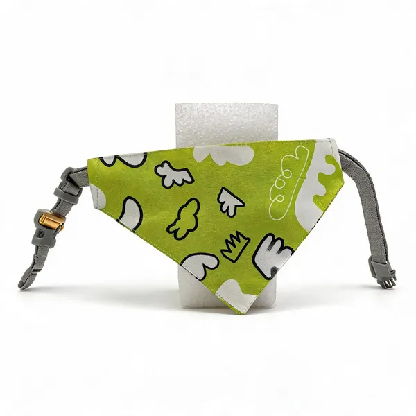 Green_Printed_Fabric_Bandana_Collar_For_Dogs_-_Pack_of_4