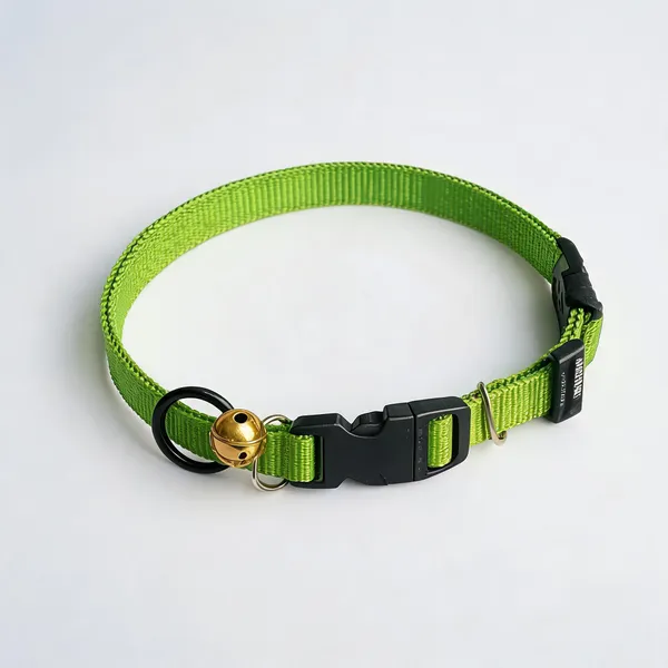 Green_Nylon_Bell_Collar_For_Dogs_&_Cats_-_Pack_of_6