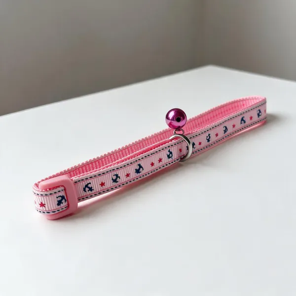 Nylon_Printed_Collar_With_Bell_For_Dogs_And_Cats_Pink_-_Pack_of_3