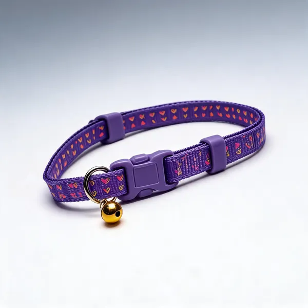 Purple_Nylon_Heart_Print_Adjustable_Dog_And_Cat_Collar_-_Pack_of_3