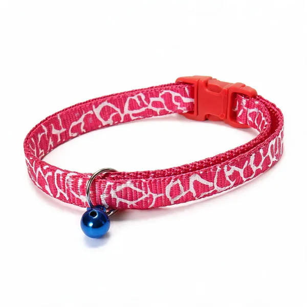 Pink_Geometric_Print_Nylon_Pet_Collar_For_Cat_And_Dog_-_Pack_of_3