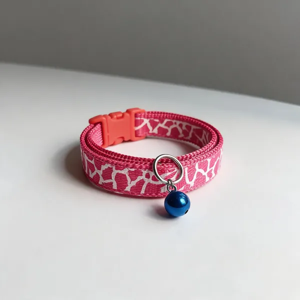 Pink_Geometric_Print_Nylon_Pet_Collar_For_Cat_And_Dog_-_Pack_of_3