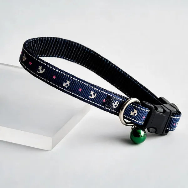 Blue_Printed_Nylon_Adjustable_Dog_And_Cat_Collar_-_Pack_of_3
