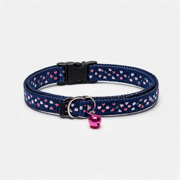 Blue_Heart_Print_Nylon_Adjustable_Collar_For_Dogs_&_Cats_-_Pack_of_3