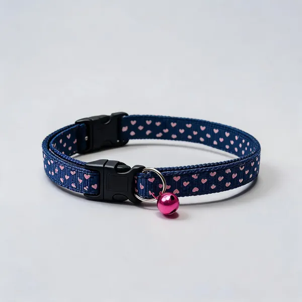 Blue_Heart_Print_Nylon_Adjustable_Collar_For_Dogs_&_Cats_-_Pack_of_3