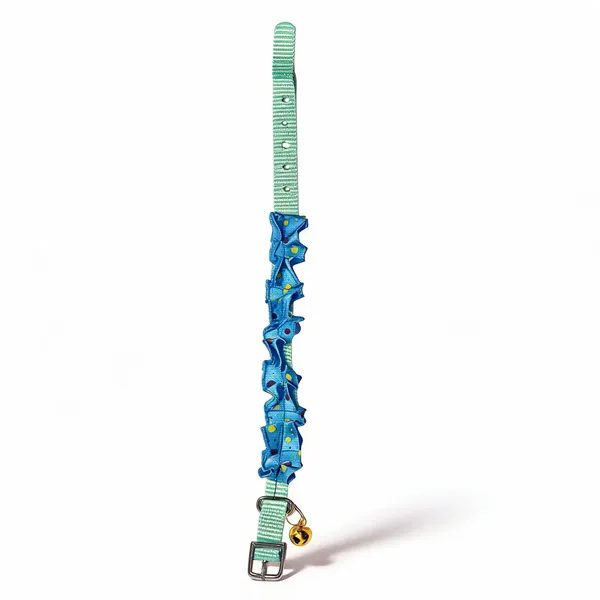 Blue_Nylon_Floral_Frill_Dog_And_Cat_Collar_-_Pack_of_3