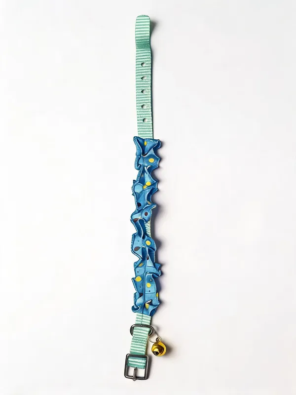 Blue_Nylon_Floral_Frill_Dog_And_Cat_Collar_-_Pack_of_3