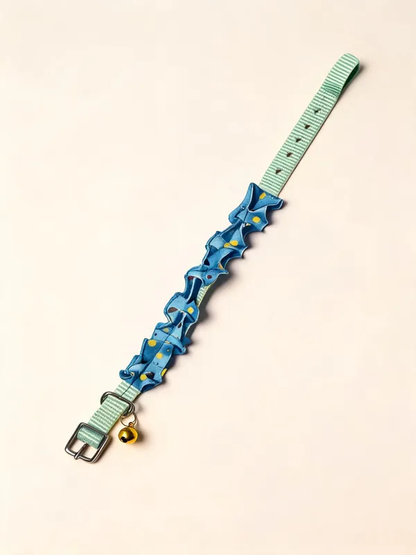 Blue_Nylon_Floral_Frill_Dog_And_Cat_Collar_-_Pack_of_3
