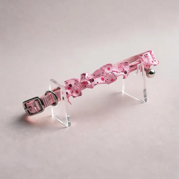 Pink_Nylon_Floral_Frill_Bell_Dog_And_Cat_Collar_-_Pack_of_3