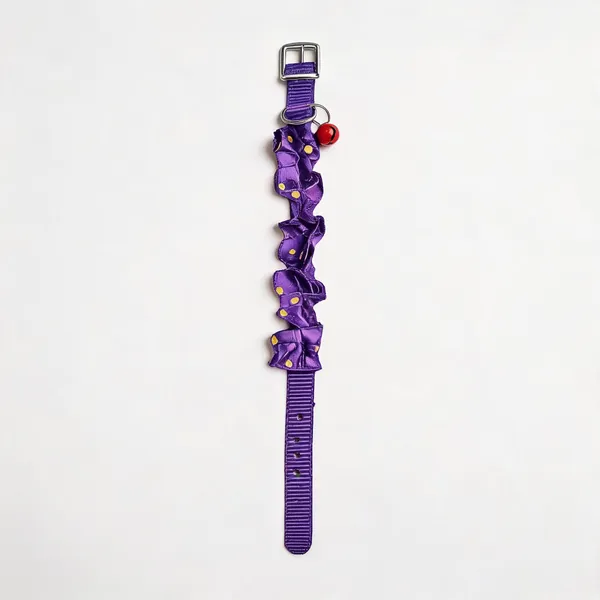 Purple_Nylon_Frill_Bow_Dog_And_Cat_Collar_-_Pack_of_3