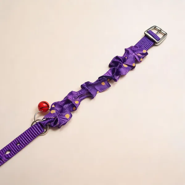 Purple_Nylon_Frill_Bow_Dog_And_Cat_Collar_-_Pack_of_3