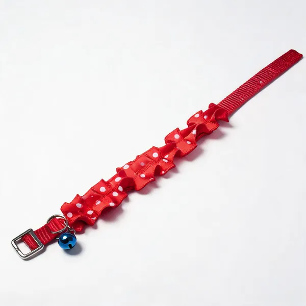 Red_Nylon_Frill_Bow_Dog_And_Cat_Collar_-_Pack_of_3