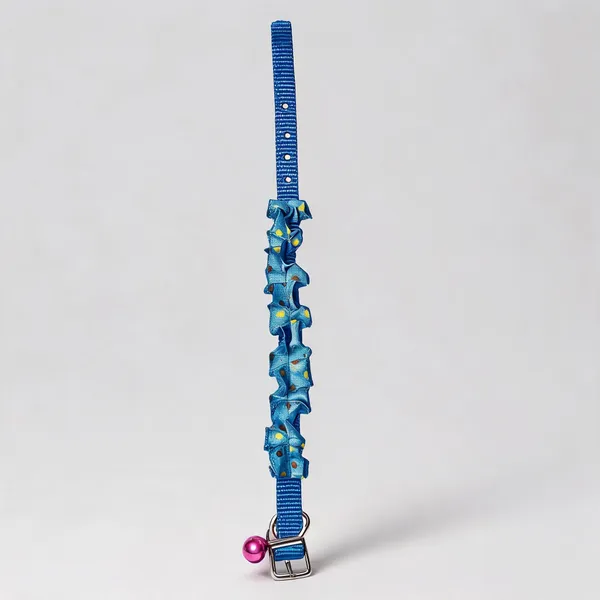 Blue_Nylon_Frill_Bell_Dog_And_Cat_Collar_-_Pack_of_3