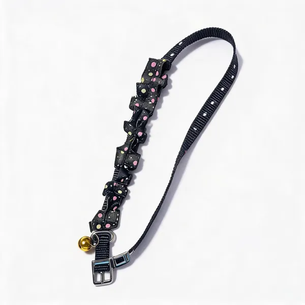 Black_Nylon_Polka_Dot_Frill_Dog_And_Cat_Collar_-_Pack_of_3