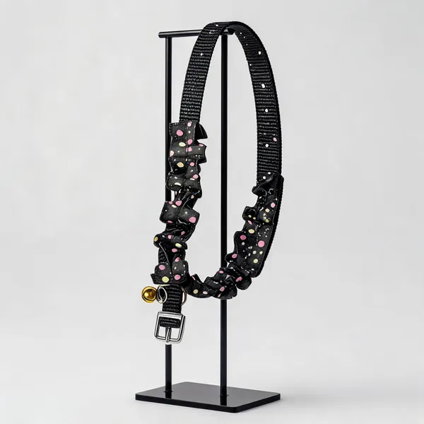 Nylon_Black_Dotted_Print_Dog_And_Cat_Collar_-_Pack_of_3