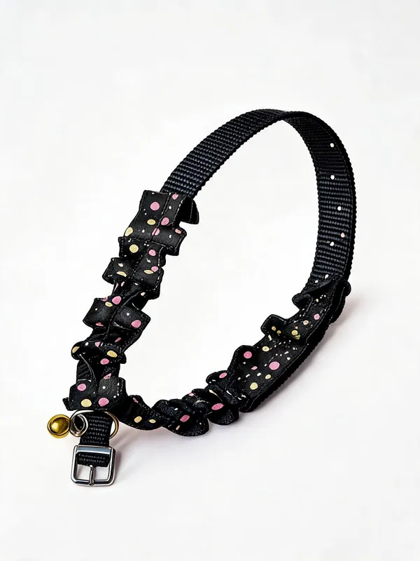 Nylon_Black_Dotted_Print_Dog_And_Cat_Collar_-_Pack_of_3