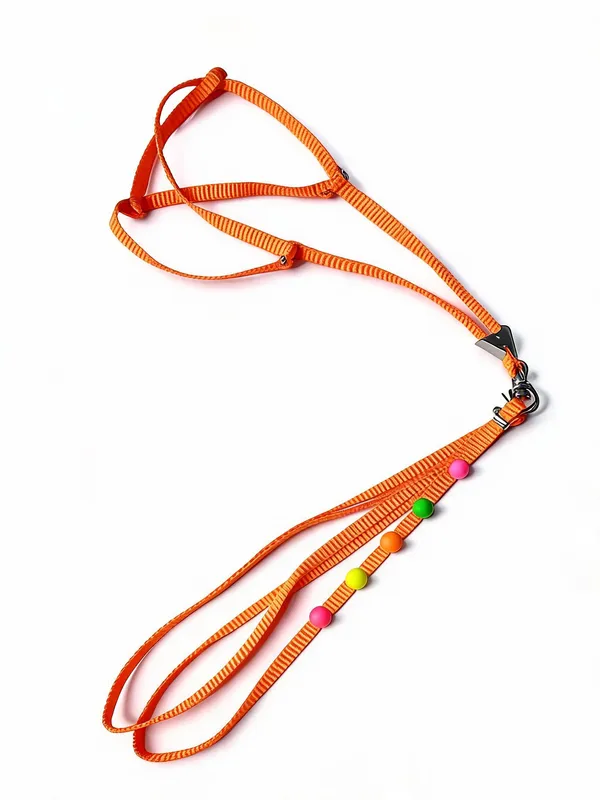 Orange_Braided_Rope_Dog_Harness_Set_With_Decorative_Beads_-_Pack_of_2
