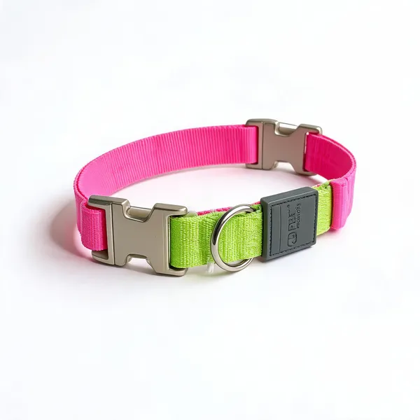 Green_Pink_Two-Tone_Nylon_Dog_And_Cat_Collar_With_D-Ring