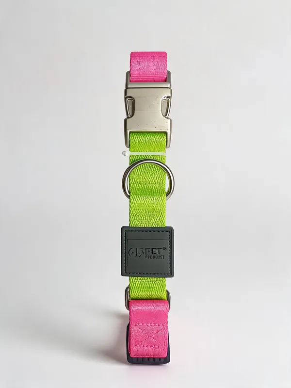 Green_Pink_Two-Tone_Nylon_Dog_And_Cat_Collar_With_D-Ring