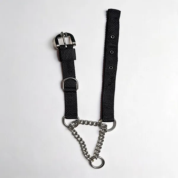 Black_Nylon_Chain_Choke_Dog_Collar