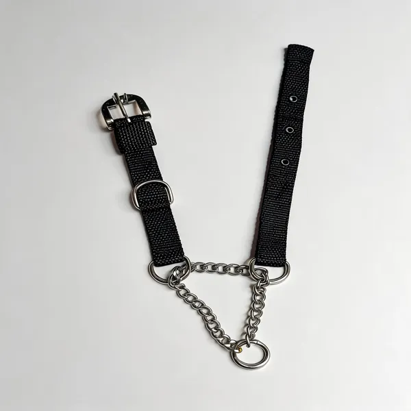 Black_Nylon_Chain_Choke_Dog_Collar