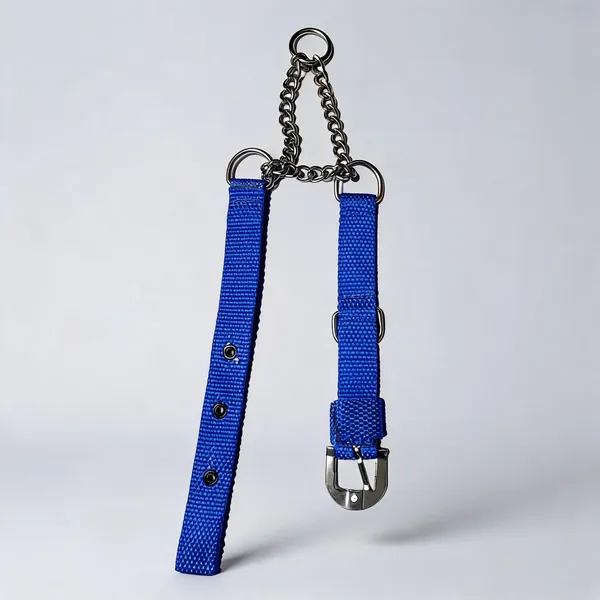 Blue_Nylon_Chain-Detail_Choke_Dog_Collar
